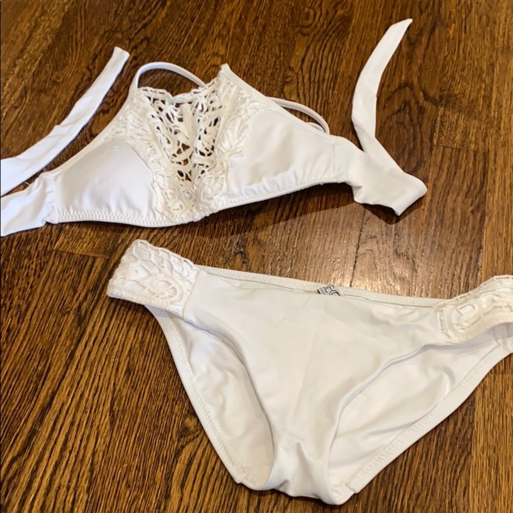 Becca Swimwear White Bikini Size Small